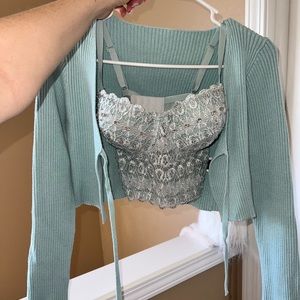 Windsor bustier with cardigan